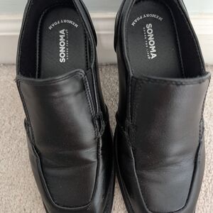 Sonoma Black Boy's Slip-On Leather Loafers